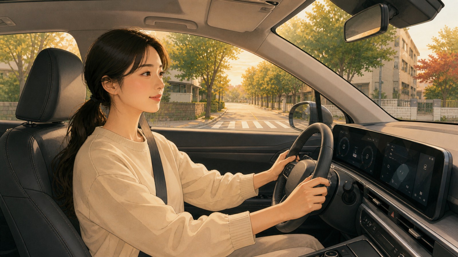 용인 여성 운전자 방문운전연수 일러스트